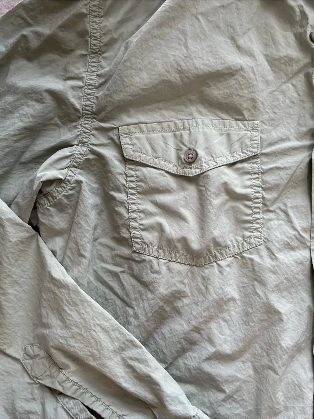 Banana Republic Sage Green Utility Button-Up Shirt Cotton Men’s Large
